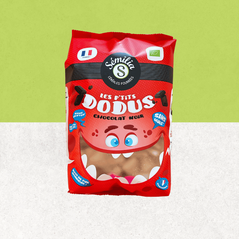 Sachet Les P'tits Dodus chocolat noir bio, sans gluten - Sémilia