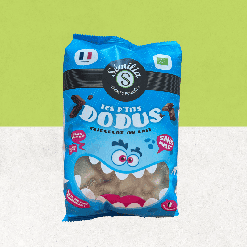 Sachet les p'tits dodus chocolat au lait bio sans gluten - Sémilia