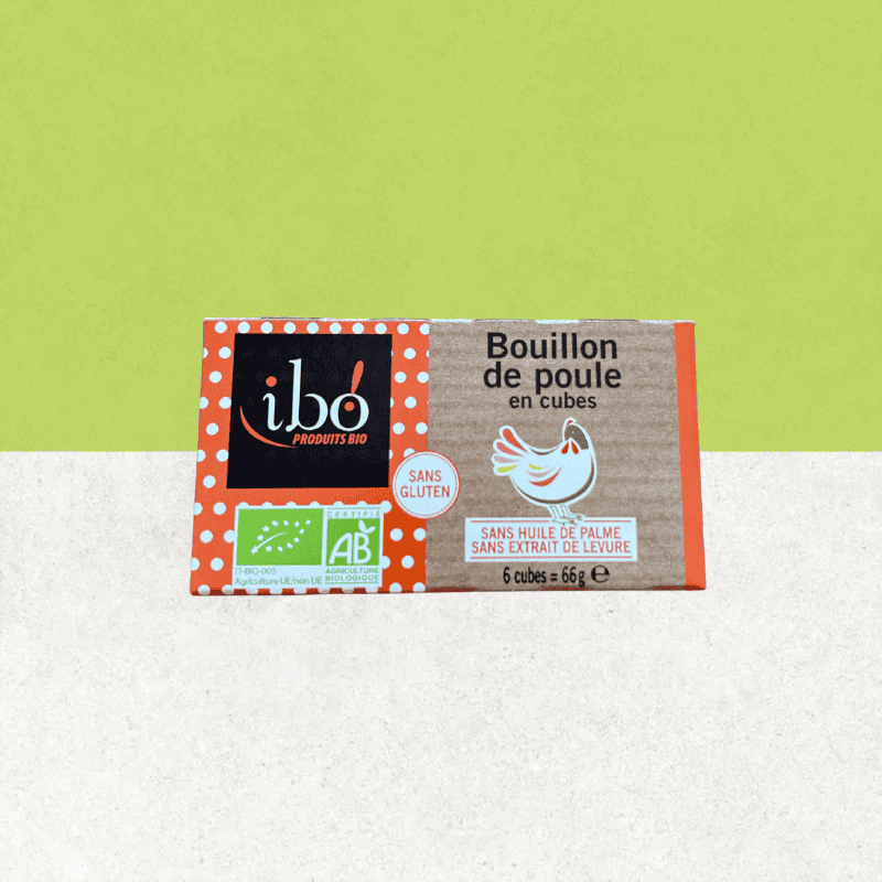Paquet de Bouillon de poule en cube  bio sans gluten - Ibo