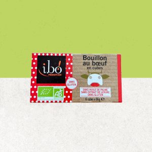Paquet de bouillon de boeuf en cubes bio sans gluten - Ibo