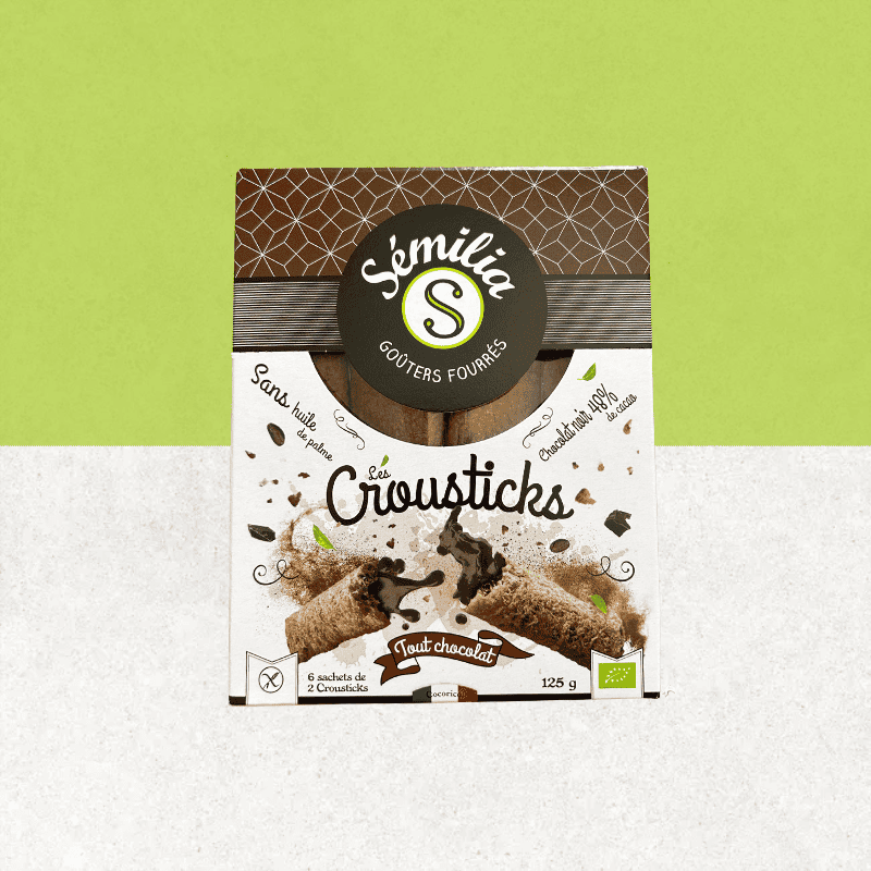 Paquet de Crousticks tout chocolat bio et sans gluten - Sémilia