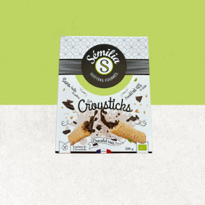 Paquet de Croustiks chocolat noir bio et sans gluten -Sémilia