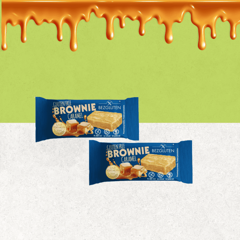 Brownies au caramel sans gluten en sachets individuels - Bezgluten