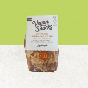 Sachet de chips de lentilles sans gluten et vegan, quinoa et lin - La Granja