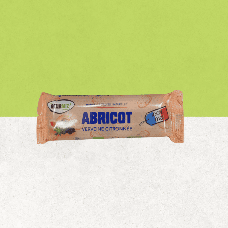 Barre de fruits bio sans gluten, abricot-verveine citronnée - Gourmiz