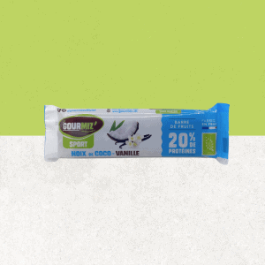 Barre de fruits protéinées bio sans gluten, noix de coco-vanille - Gourmiz