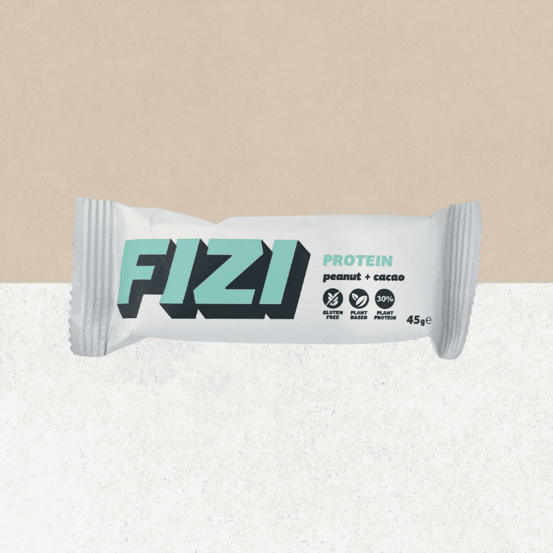 Barre sans gluten protéinée goût cacahuète et cacao - Fizi