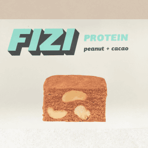 Intérieur barre sans gluten protéinée goût cacahuète et cacao - Fizi