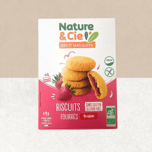 Paquet de biscuits fourrés à la fraise sans gluten - Nature et Cie