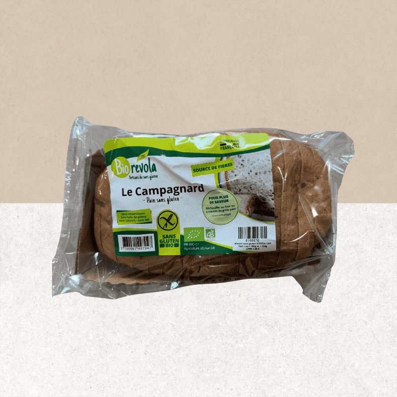 Sachet de pain le campagnard tranché bio et sans gluten - Biorevola