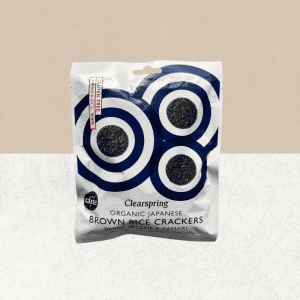Sachet de crackers bio de riz complet au sésame noir sans gluten - Clearspring