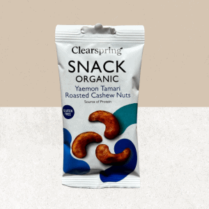 Sachet de noix de cajou grillées au tamari sans gluten et bio - Clearspring