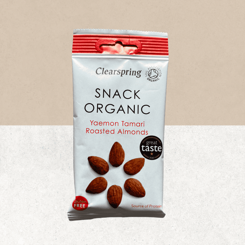 Sachet d'amandes de Sicile grillées sans gluten et bio - Clearspring