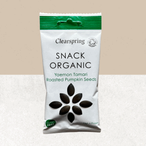 Sachet de graines de courge grillées au tamari sans gluten et bio - Clearspring