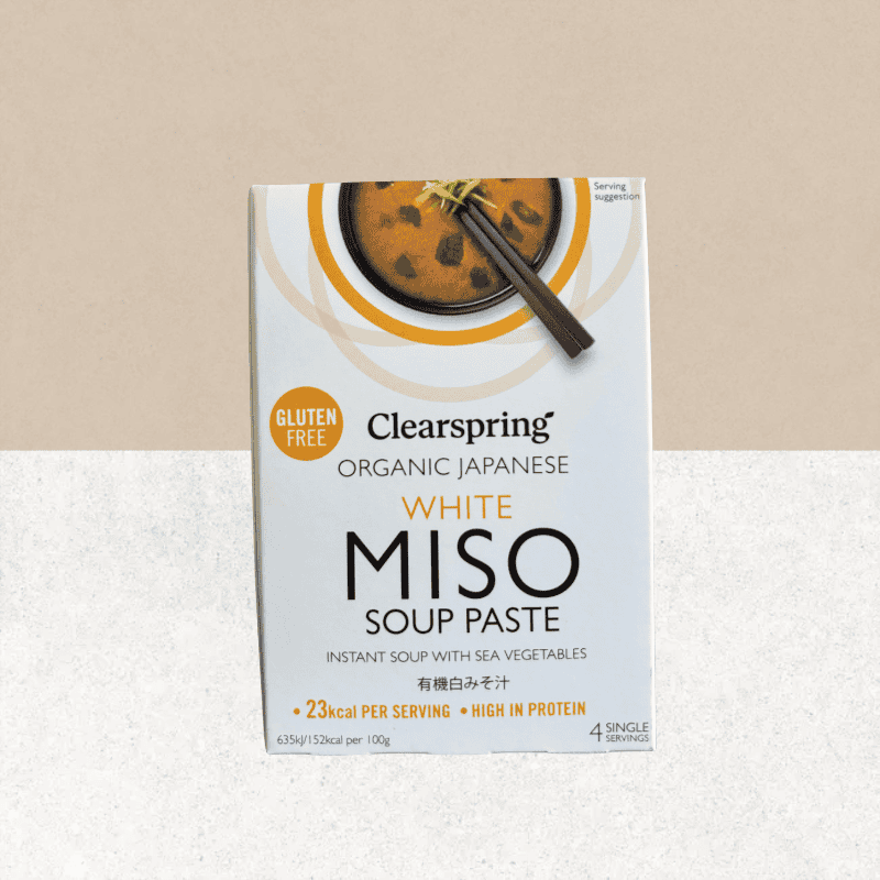 Paquet de 4 soupes instantanées au Miso Blanc et Algues  - Clearspring