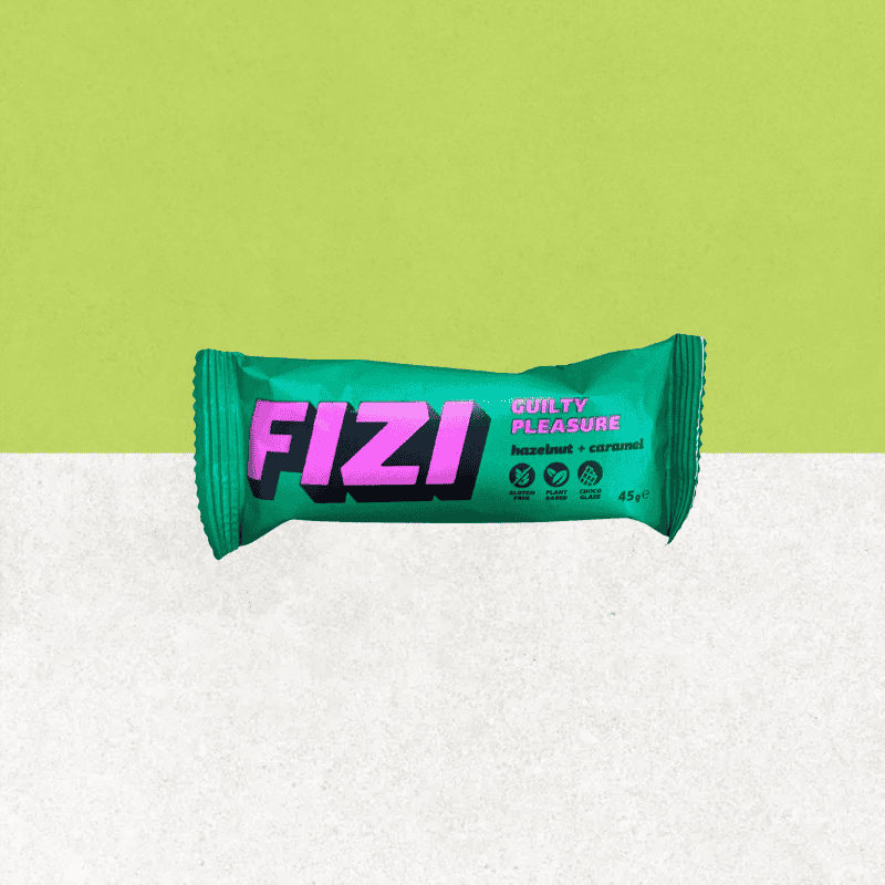 Barre Fizi noisette et caramel enrobé de chocolat - Fizi