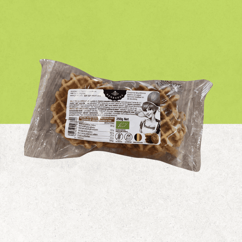 Sachet de 8 Gaufrettes bio, sans gluten speculoos - Generous