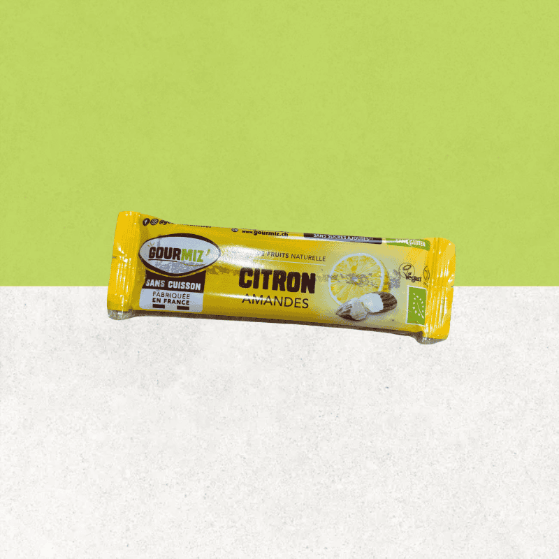 Barres de fruits bio sans gluten, citron amandes - Gourmiz