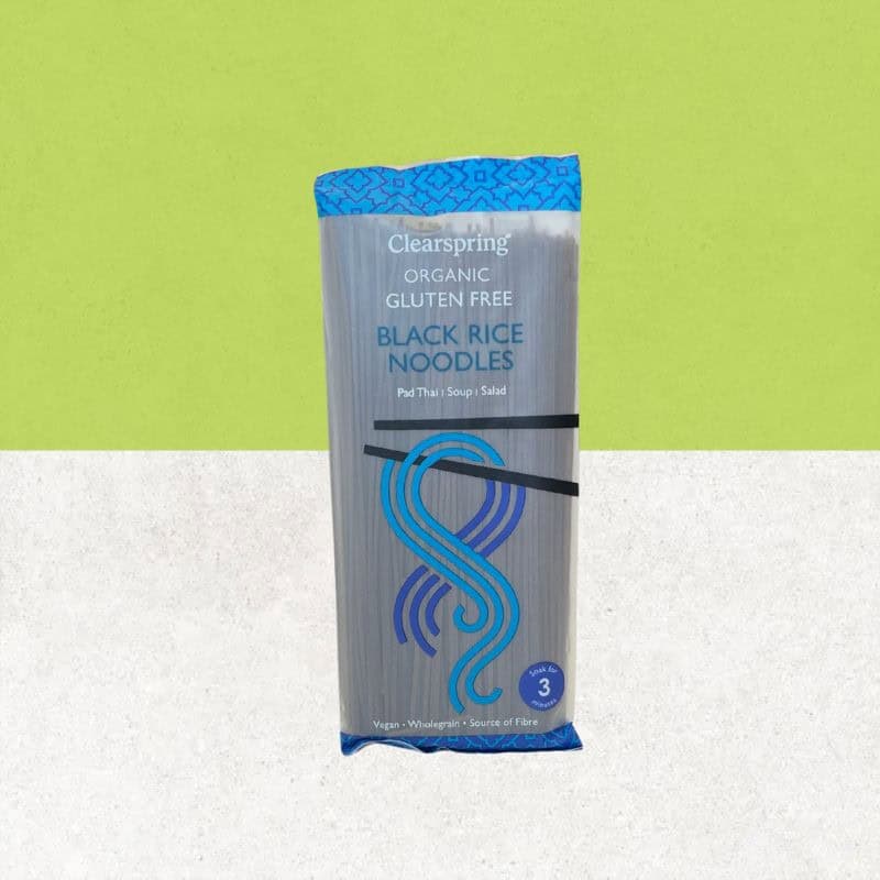 Sachet de nouilles de riz noir bio, vegan et sans gluten - Clearspring