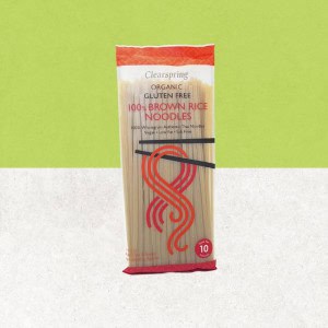 Sachet de nouilles de riz complet bio, vegan et sans gluten - Clearspring