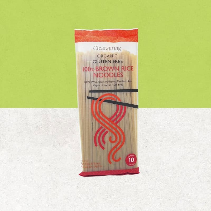 Sachet de nouilles de riz complet bio, vegan et sans gluten - Clearspring