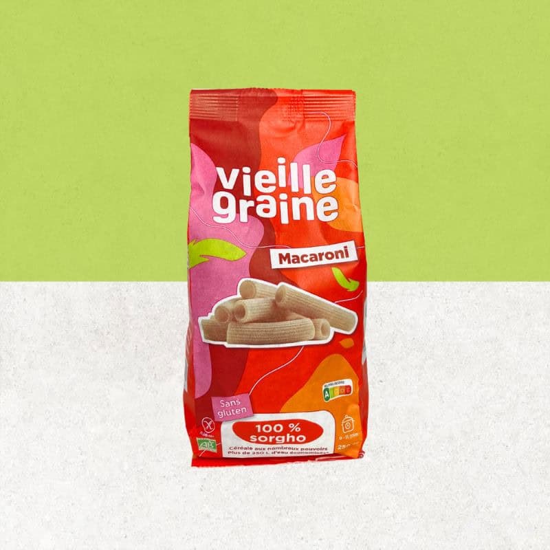 Sachet de macaroni sorgho bio et sans gluten - Vieille graine