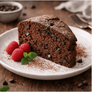 Présentation de la génoise au cacao et pépites de chocolat sans gluten et sans lactose - La Granja