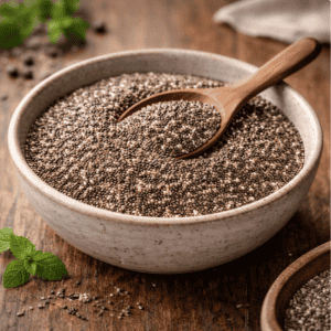 Présentation des graines de chia sans gluten et vegan - Trevijano
