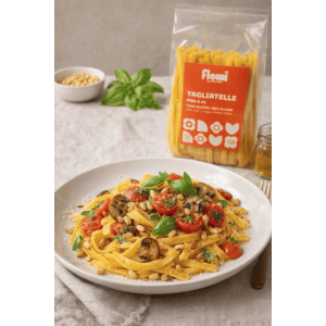 Présentation des tagliatelles sans gluten, bio et vegan - FLowi