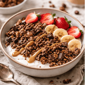 Présentation du granola chocolat sans gluten et vegan - Purecake