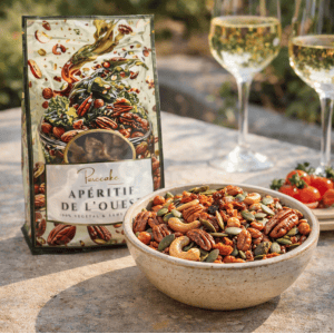 Présentation du granola salé apéritif de l'ouest sans gluten et vegan - Purecake