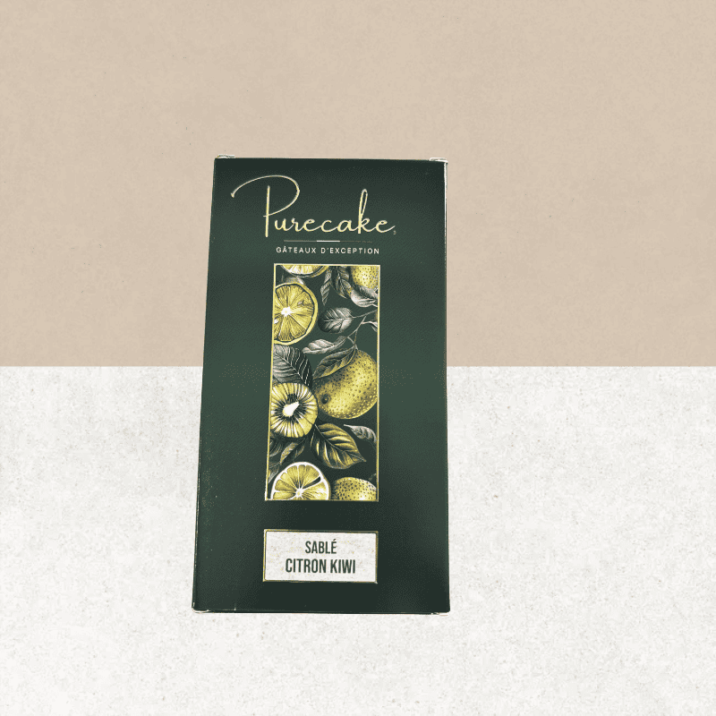 Tablette sablé au chocolat au lait, citron et kiwi sans gluten et vegan - Purecake