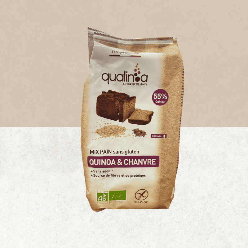 Sachet de  Mix Pain sans gluten et bio au quinoa et chanvre - Qualinoa