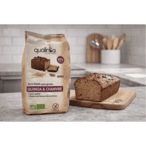 Pain réalisé avec le Mix Pain sans gluten et bio au quinoa et chanvre - Qualinoa