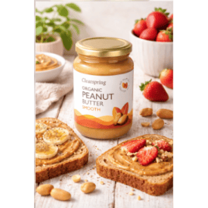 Présentation du beurre de cacahuètes bio, sans gluten et vegan - Clearspring