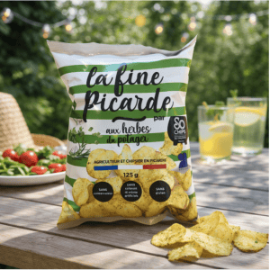 Présentation du Sachet de chips sans gluten La Fine Picarde aux herbes du potager - So Chips