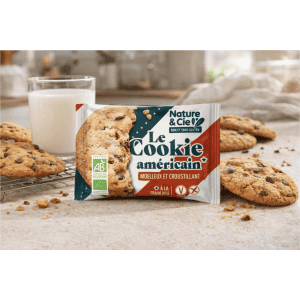 Présentation du Cookie vegan americain sans gluten individuel - Nature et Cie