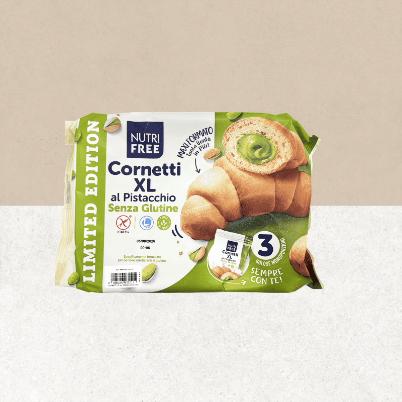 Paquets de 3 croissants sans gluten et sans lactose fourrés à la pistache - Nutrifree