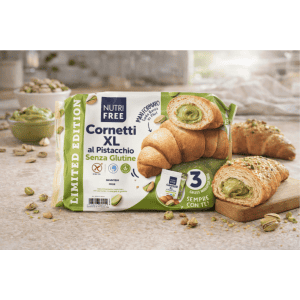 Présentation des croissants sans gluten et sans lactose fourrés à la pistache - Nutrifree