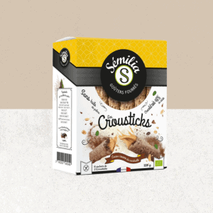 Boite des Croustiks fourrés cacao et cacahuètes bio et sans gluten  - Sémilia