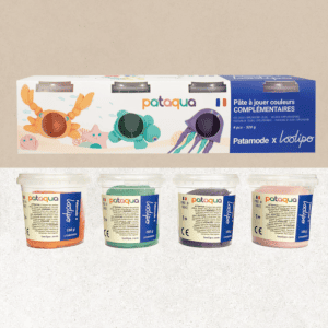 Pots de Pâte à modeler sans gluten - couleurs complémentaires - Loolipo