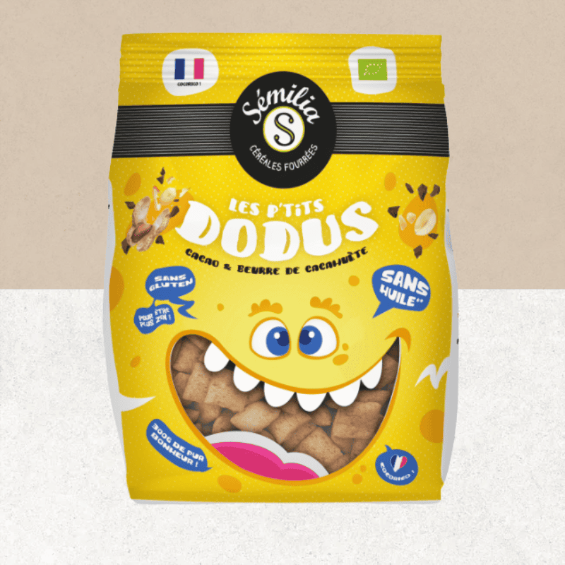 Paquet Les P'tits Dodus cacao cacahuètes bio et sans gluten - Sémilia