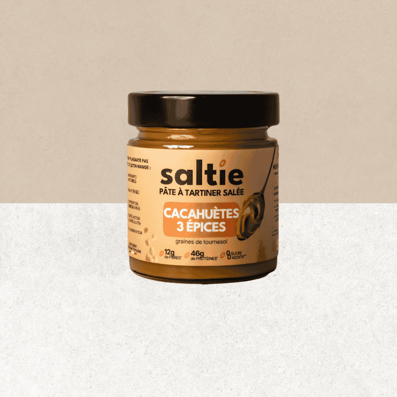 Pot de  Pâte à tartiner salée saveur cacahuètes et 3 épices sans gluten et sans lactose - Saltie