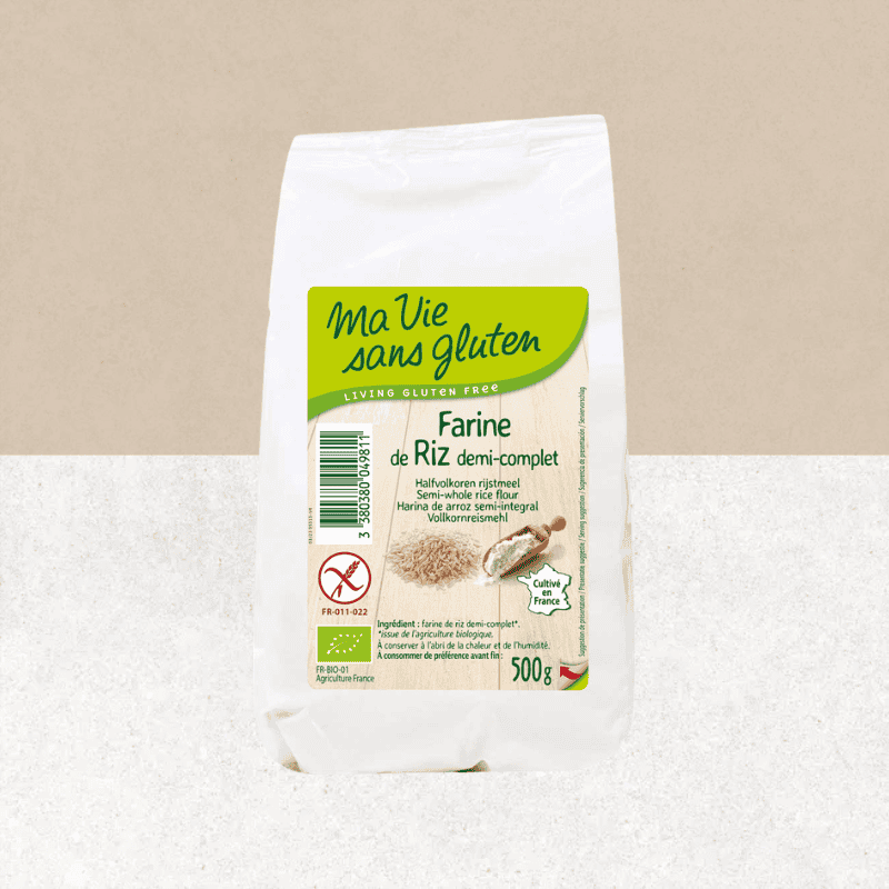 Paquet de farine riz demi-complet sans gluten - Ma vie sans gluten