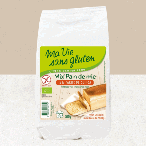 Sachet Mix pain de mie à la farine de quinoa sans gluten et bio - Ma vie sans gluten