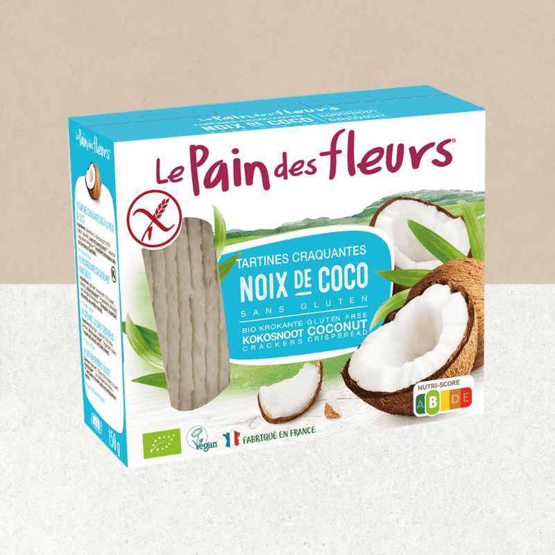 Paquet de Tartines craquantes à la noix de coco sans gluten, vegan et bio - Le Pain des fleurs
