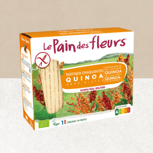 Paquet de tartines craquantes sans gluten et bio au quinoa - Le Pain des fleurs