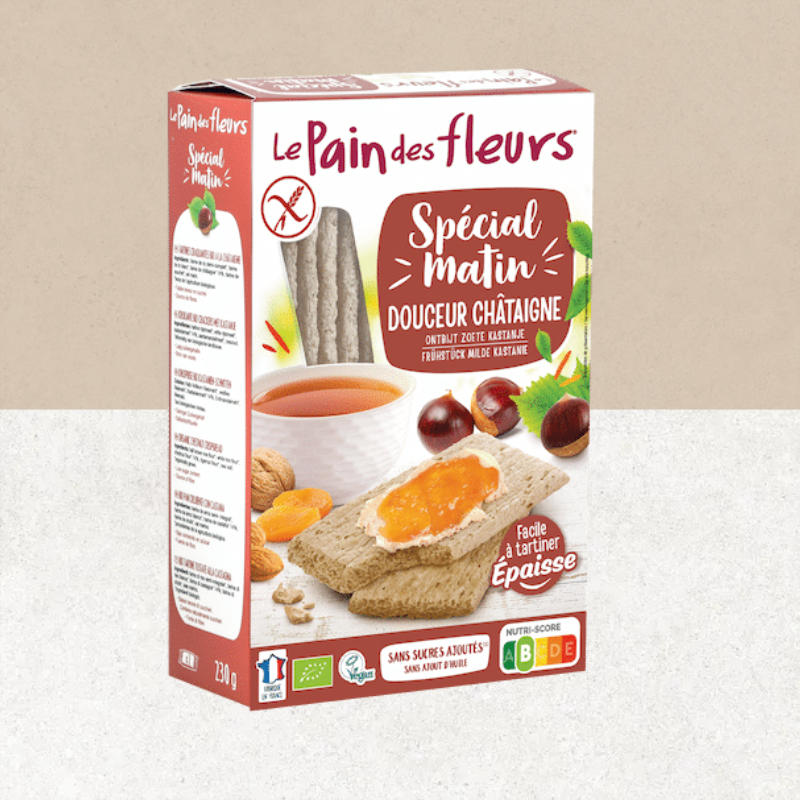 Paquet de tartines spécial matin sans gluten saveur châtaigne - Le Pain des fleurs