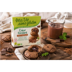 Présentation des biscuits coeurs fondants cacao noisette sans gluten et bio - Ma vie sans gluten