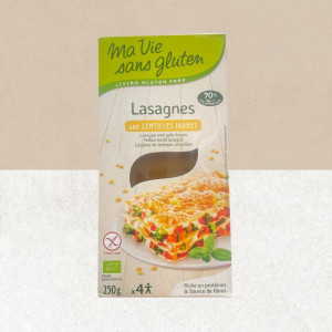 Paquet de Lasagnes aux lentilles jaunes sans gluten et bio - Ma vie sans gluten